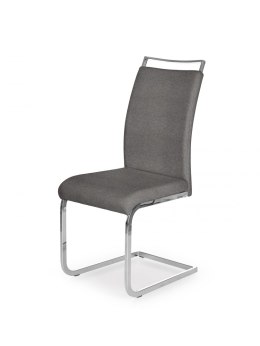 Halmar K348 krzesło na płozach popielate tkanina / stal chromowana