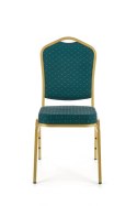 Halmar K66 krzesło zielony, stelaż złoty