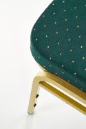Halmar K66 krzesło zielony, stelaż złoty