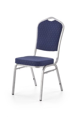 Halmar K68 krzesło konferecyjne stelaż - srebrny młotkowy, tapicerka - niebieski