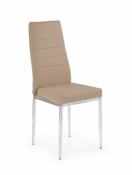 Halmar K70C new krzesło ciemny beż ekoskóra nogi chrom