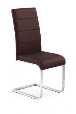 Halmar K85 krzesło brązowe ekoskóra płozy chrom