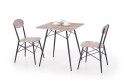 STÓŁ + 2 KRZESŁA ZESTAW KABIR HALMAR MDF laminowany DĄB SAN REMO / NOGI CZARNE stal malowana proszkowo STÓŁ + 2 KRZESŁA ZESTAW KABIR HALMAR MDF laminowany DĄB SAN REMO / NOGI CZARNE stal malowana proszkowo