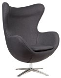 D2.DESIGN Fotel Jajo Soft wełna szary JA-2702 z przeszyciem D2.DESIGN Fotel Jajo Soft wełna szary JA-2702 z przeszyciem