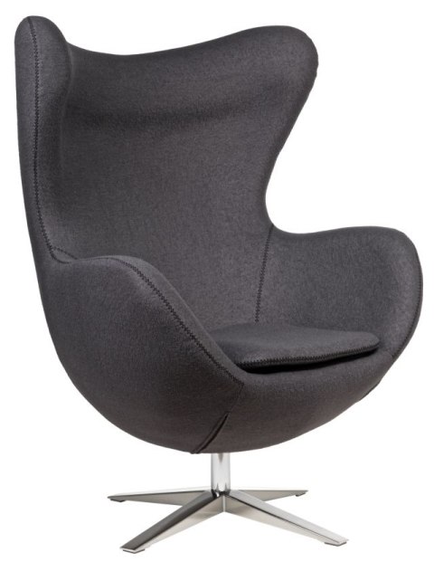 D2.DESIGN Fotel Jajo Soft wełna szary JA-2702 z przeszyciem D2.DESIGN Fotel Jajo Soft wełna szary JA-2702 z przeszyciem