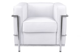 D2.DESIGN Fotel Kubik biała skóra TP
