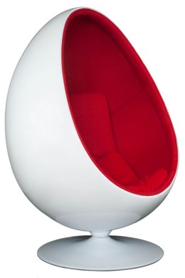 D2.DESIGN Fotel Ovalia Chair biało czerwony