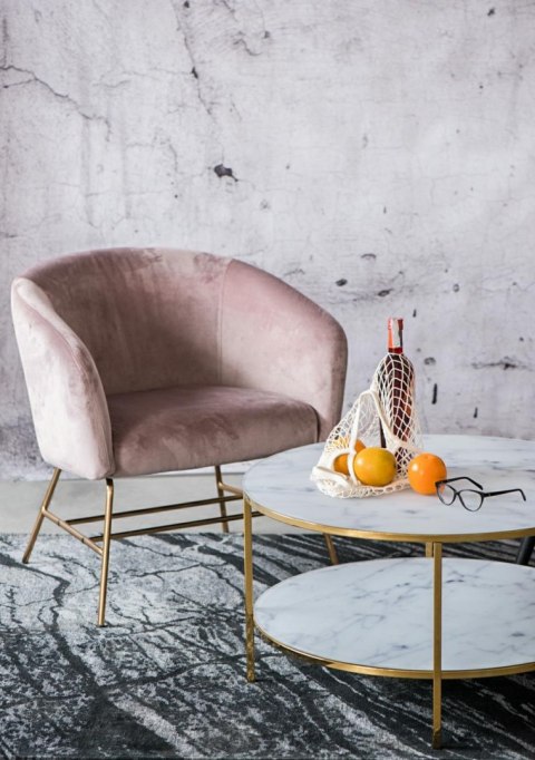 ACTONA Fotel Ramsey VIC dusty rose/gold ACTONA Fotel Ramsey VIC dusty rose/gold