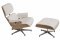 D2.DESIGN Fotel Vip z podnóżkiem biały/natural oak/srebrna baza D2.DESIGN Fotel Vip z podnóżkiem biały/natural oak/srebrna baza