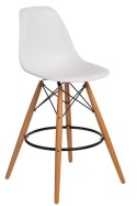 D2.DESIGN Hoker Krzesło barowe P016W PP biały tworzywo PP podstawa drewniana