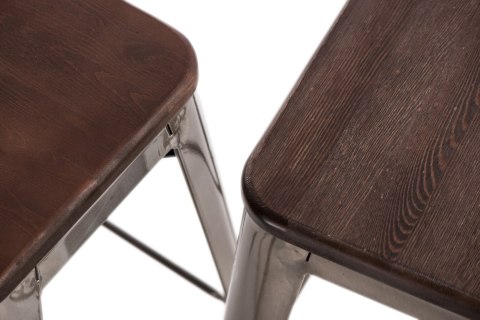 D2.DESIGN Hoker Stołek barowy Paris Wood 65cm czarny metalowy siedzisko drewno lakierowane sosna kolor orzech do kuchni baru D2.DESIGN Hoker Stołek barowy Paris Wood 65cm czarny metalowy siedzisko drewno lakierowane sosna kolor orzech do kuchni baru