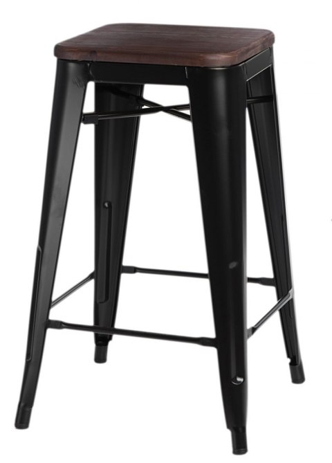 HOKER METALOWY CZARNY STOŁEK BAROWY Paris Wood 75cm D2.DESIGN SIEDZISKO DREWNO LAKIEROWANE SOSNOWE kolor ORZECH HOKER METALOWY CZARNY STOŁEK BAROWY Paris Wood 75cm D2.DESIGN SIEDZISKO DREWNO LAKIEROWANE SOSNOWE kolor ORZECH