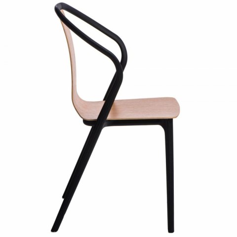 KRZESŁO BELLA Z PODŁOKIETNIKAMI D2.DESIGN CZARNE / NATURALNE TWORZYWO DREWNO WYGODNE I LEKKIE DO DOMU I DO LOKALU KRZESŁO BELLA Z PODŁOKIETNIKAMI D2.DESIGN CZARNE / NATURALNE TWORZYWO DREWNO WYGODNE I LEKKIE DO DOMU I DO LOKALU