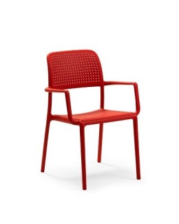 Nardi Krzesło Bora z podłokietnikami czerwone