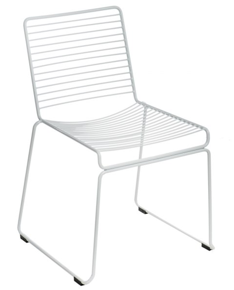Intesi Krzesło geometryczne Dilly White metalowe Białe na płozach do recepcji jadalni restauracji Intesi Krzesło geometryczne Dilly White metalowe Białe na płozach do recepcji jadalni restauracji