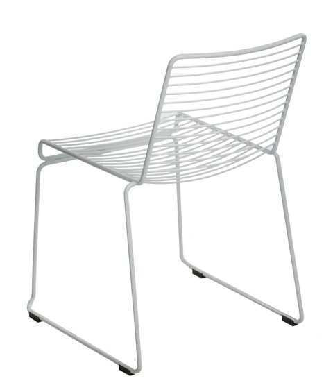 Intesi Krzesło geometryczne Dilly White metalowe Białe na płozach do recepcji jadalni restauracji Intesi Krzesło geometryczne Dilly White metalowe Białe na płozach do recepcji jadalni restauracji