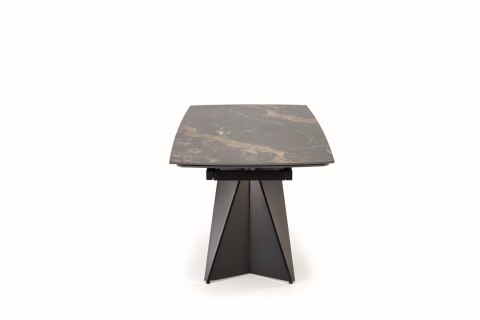 ARMANI stół rozkładany, blat - czarny marmur, noga - czarny