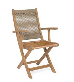 Bizzotto BIZZOTTO krzesło ogrodowe składane DANUBIO ARM brązowe