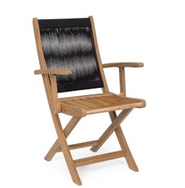 Bizzotto BIZZOTTO krzesło ogrodowe składane DANUBIO ARM czarne