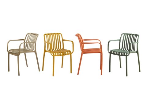 King Home Krzesło STRIPS ARM zielone