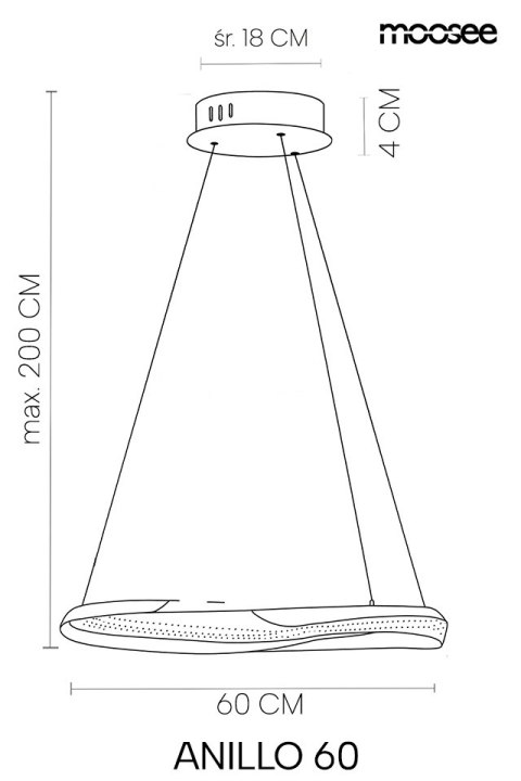 Moosee MOOSEE lampa wisząca ANILLO 60 złota