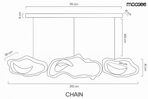 Moosee MOOSEE lampa wisząca CHAIN 210 złota