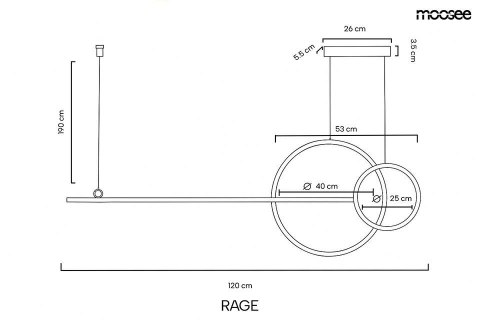 Moosee MOOSEE lampa wisząca RAGE złota