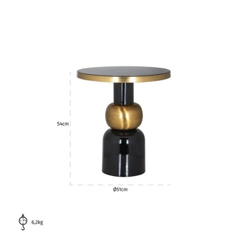 Richmond Interiors RICHMOND stolik MOSE 51 czarny