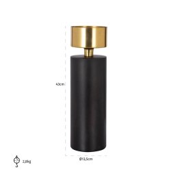 Richmond Interiors RICHMOND świecznik TESS L czarno-złoty