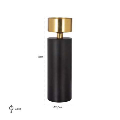 Richmond Interiors RICHMOND świecznik TESS L czarno-złoty