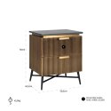 Richmond Interiors RICHMOND szafka nocna IRONVILLE - marmur, metal, MDF, sklejka brzozowa