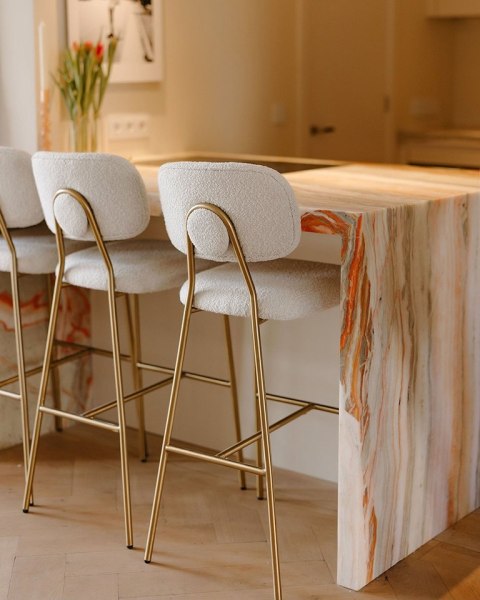 Richmond Interiors RICHMOND zestaw 2 krzeseł barowych XENIA 65 cm biały