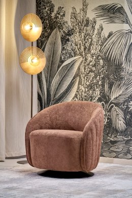 BASILIO fotel wypoczynkowy z funkcją obracania, brązowy