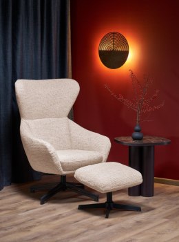 FREDY fotel wypoczynkowy z podnóżkiem oraz z funkcją obracania, j.beżowy