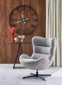 JACKIE fotel wypoczynkowy z funkcją obracania, popielaty