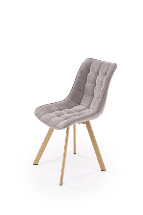 K332_WD krzesło nogi - naturalny, siedzisko - popielaty