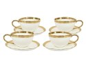 Kare Design KARE komplet 4 filiżanek BELL biało-złoty