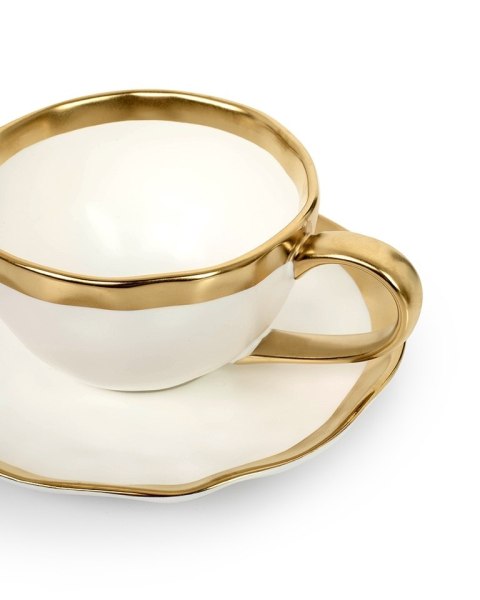 Kare Design KARE komplet 4 filiżanek BELL biało-złoty