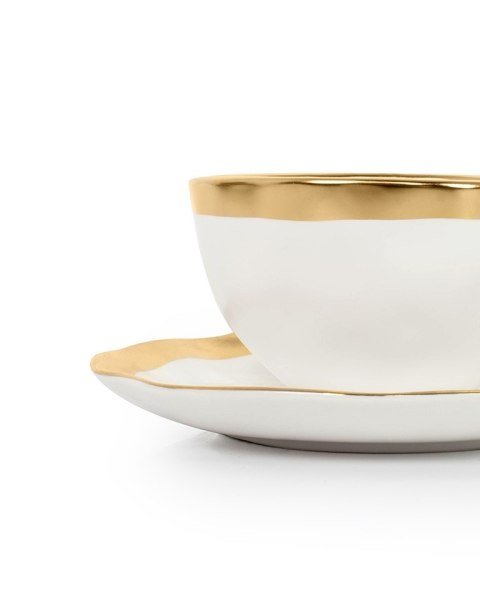 Kare Design KARE komplet 4 filiżanek BELL biało-złoty