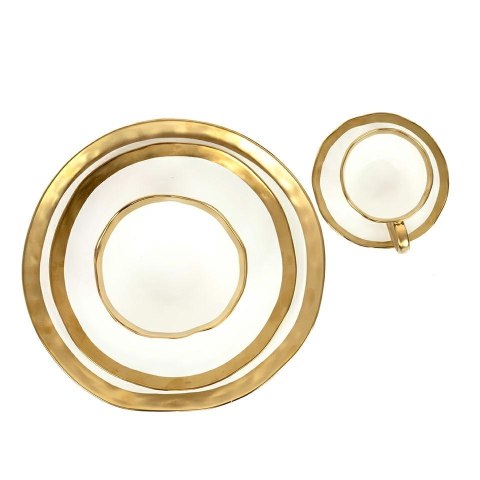 Kare Design KARE komplet 4 filiżanek BELL biało-złoty