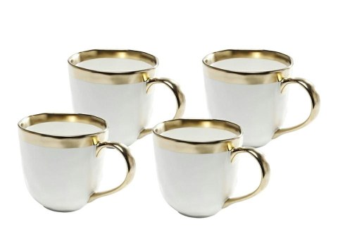 Kare Design KARE komplet 4 kubków BELL biało-złoty