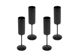King Home Komplet 4 kieliszków do szampana SHP CURLY czarny