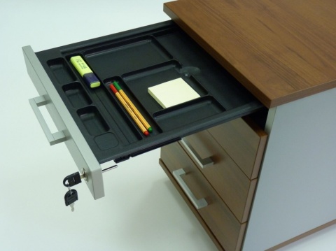 Meble Biurowe Kontenerek Komoda Silver K52 orzech Camaro + szara platyna