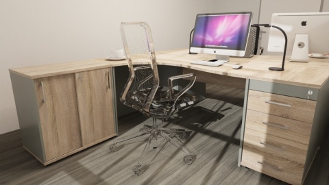 Meble Biurowe Kontenerek Komoda Silver K56A Dąb Sonoma + Szara platyna