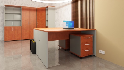 Meble Biurowe Kontenery Silver Kontener pod biurko K51 grusza polna + szara platyna