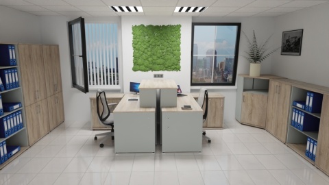 Meble Biurowe Regał Silver R80-3 Dąb Sonoma + Szara platyna na książki segregatory