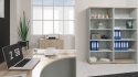 Meble Biurowe Regał Silver R80-3C Dąb Sonoma + Szara platyna na książki segregatory