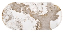 NICOSIA ława beżowy marmur / orzechowy