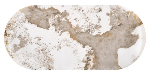 NICOSIA ława beżowy marmur / orzechowy