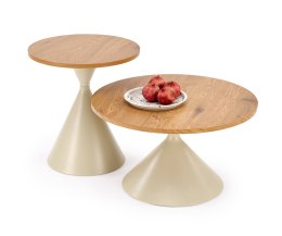 PILAR zestaw 2 ław dąb naturalny / kaszmir